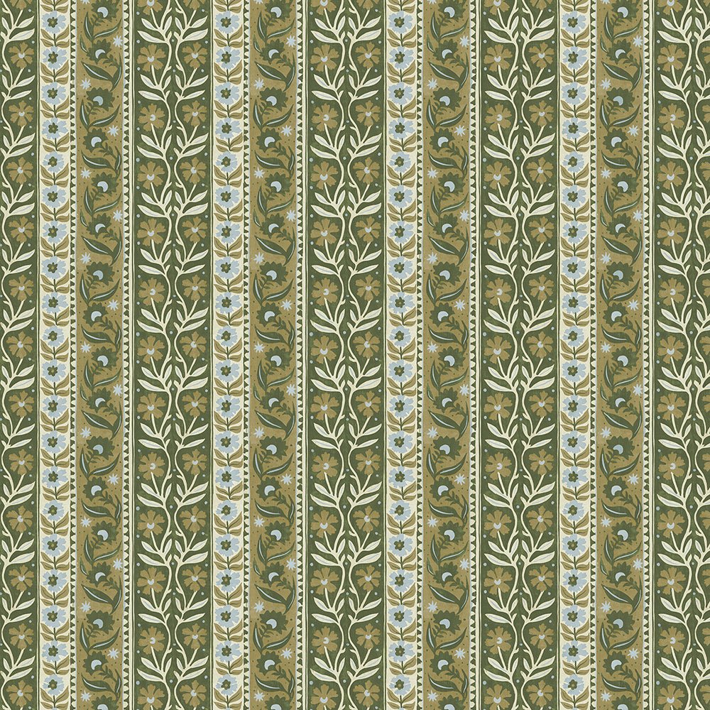 Arber Stripe Wallpaper - Green and Blue - Josephine Munsey - JMW-104811 - Premier Wallcovering