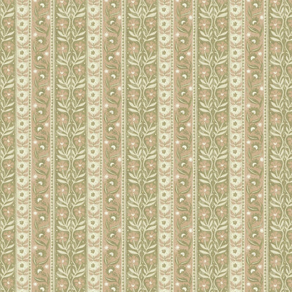 Arber Stripe Wallpaper - Pink and Olive - Josephine Munsey - JMW-104801 - Premier Wallcovering