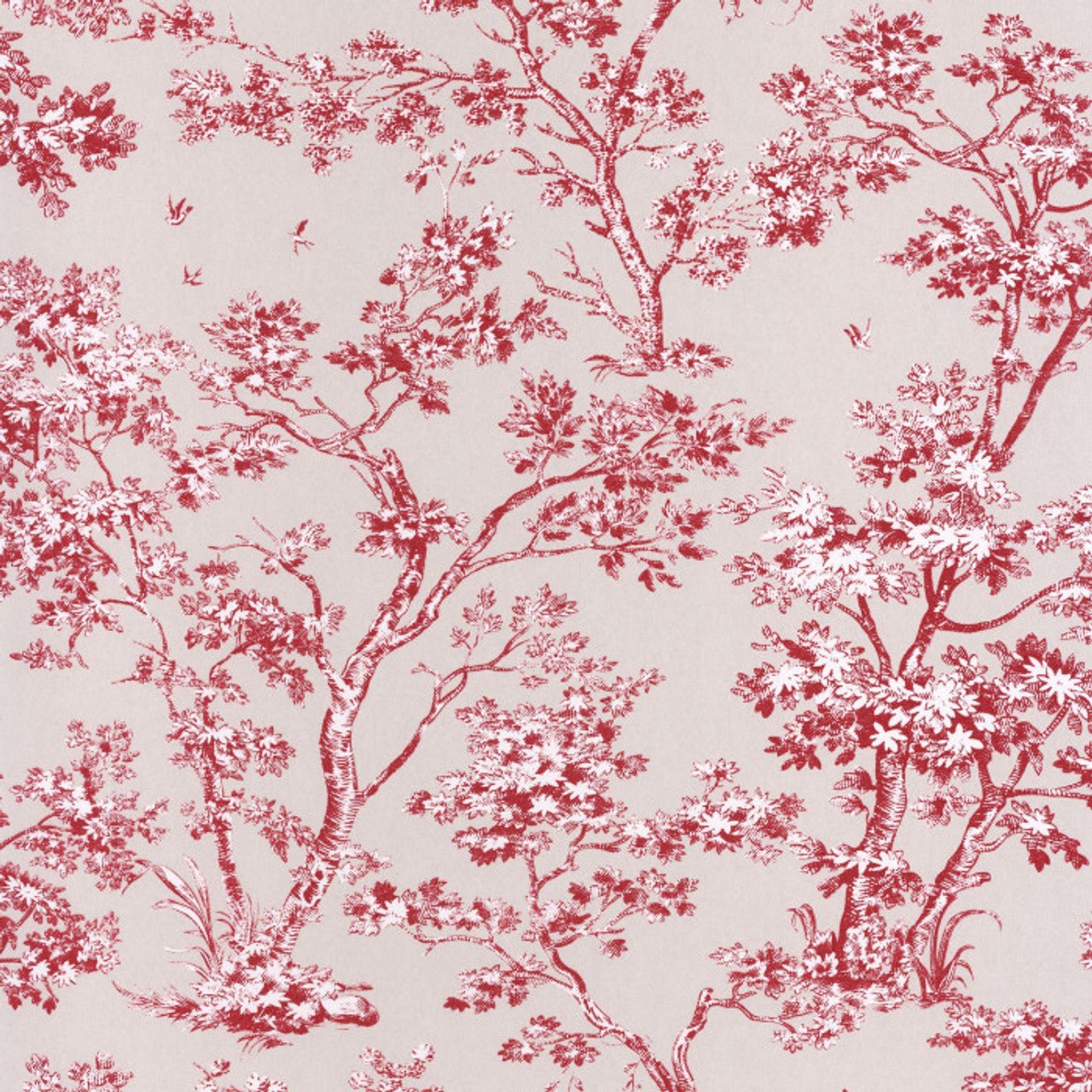 Arbre Fontainebleau Wallpaper - Red - Casadeco - 81528104 - Premier Wallcovering