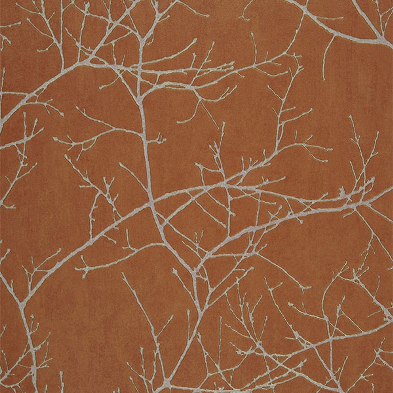 Arbre Riverside Wallpaper - Orange - Casadeco - 16963107 - Premier Wallcovering