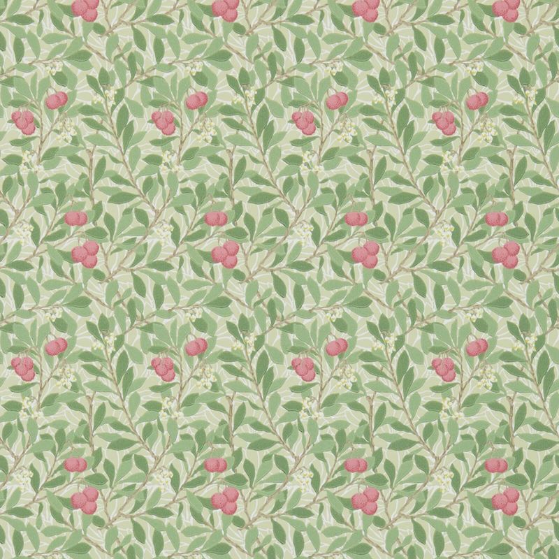Arbutus Wallpaper - Olive/Pink - 214720 - Morris & Co - Premier Wallcovering