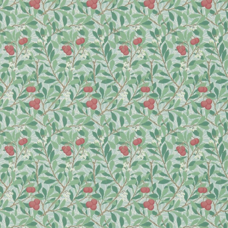Arbutus Wallpaper - Thyme/Coral - 214719 - Morris & Co - Premier Wallcovering
