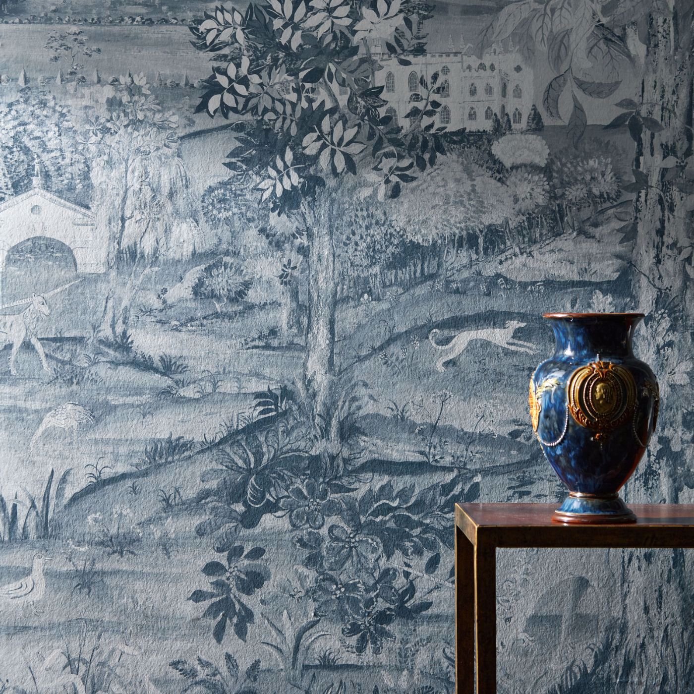 Arcadian Thames Wallpaper - Wedgwood Blue - ZATW313039 - Zoffany