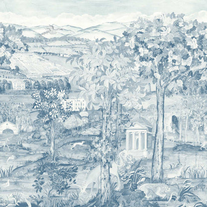 Arcadian Thames Wallpaper - Wedgwood Blue - Zoffany - ZATW313039 - Morris Wallpaper