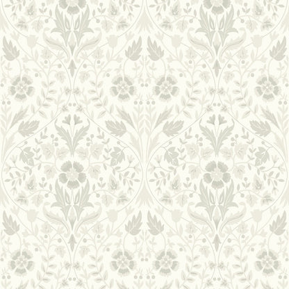 Archibald Arts and Crafts Wallpaper - Blanc Ceruse - Casadeco - 86330110 - Premier Wallcovering