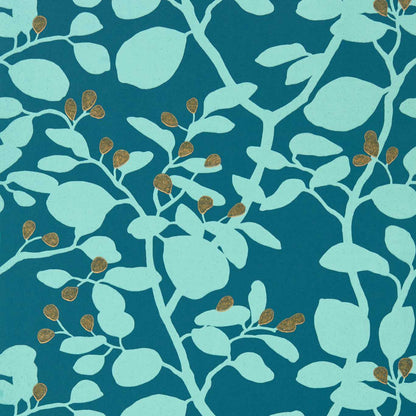 Ardisia Wallpaper - Amazonia/Teal/ Gold - Harlequin - HTEW112764