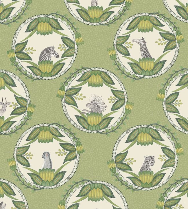 Ardmore Cameos Wallpaper - Olive Green - 109/9042 - Cole & Son - Premier Wallcovering