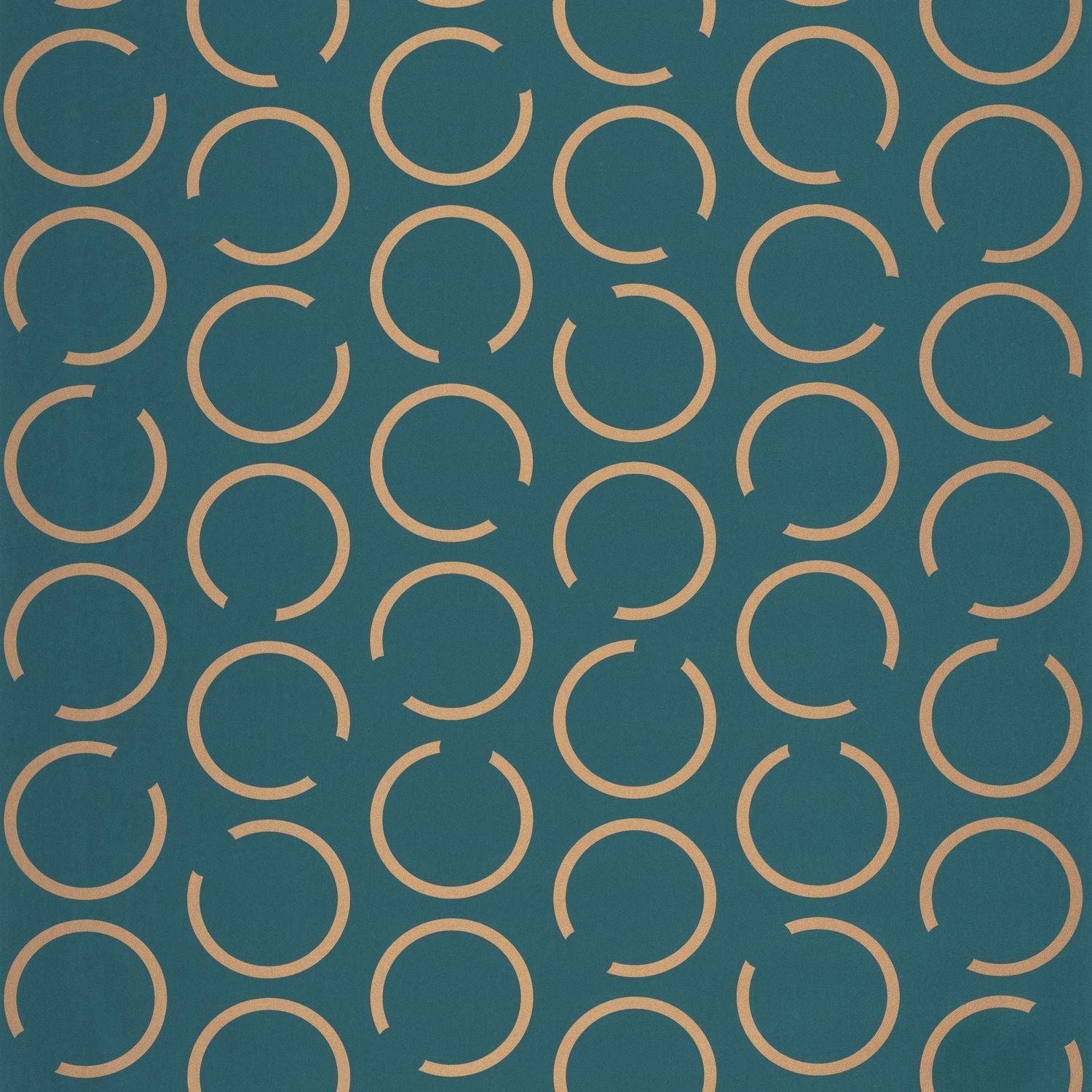 Around The Clock Wallpaper - Bleu Canard - Caselio - 102906025