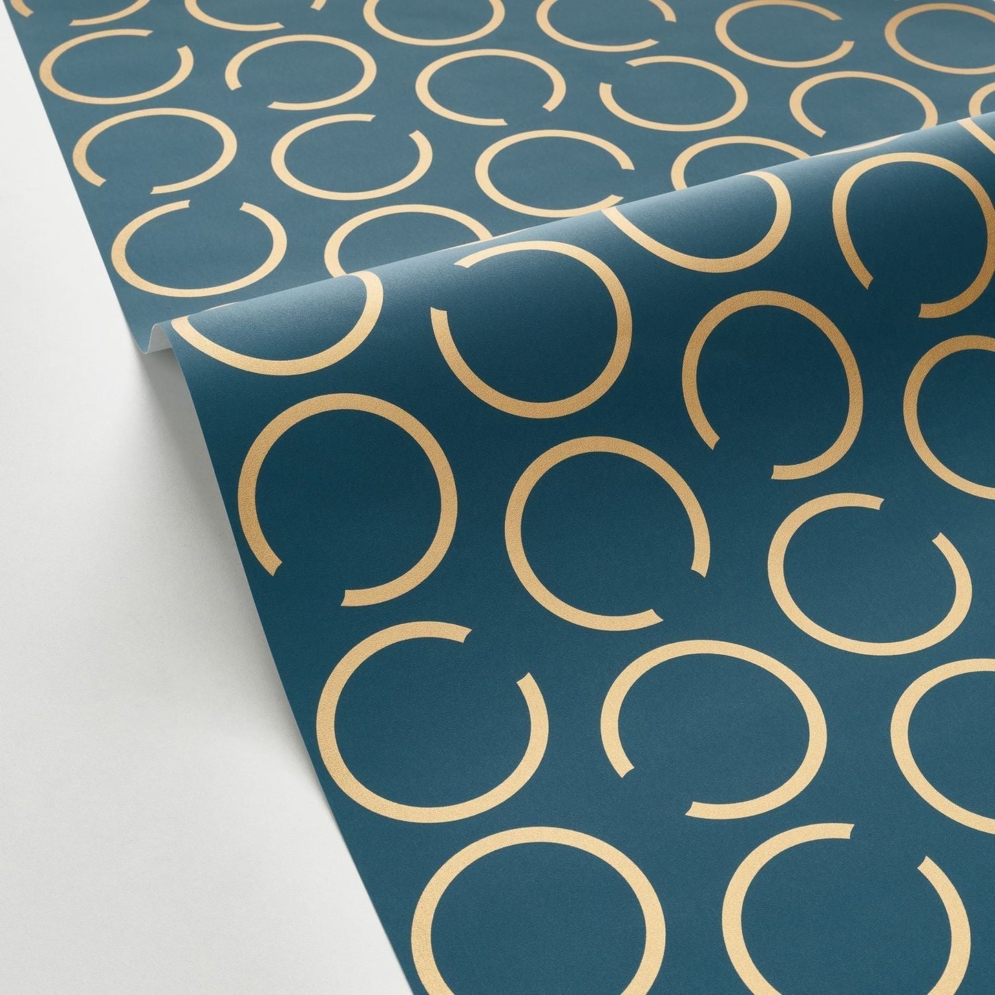 Around The Clock Wallpaper - Bleu Canard - Caselio - 102906025