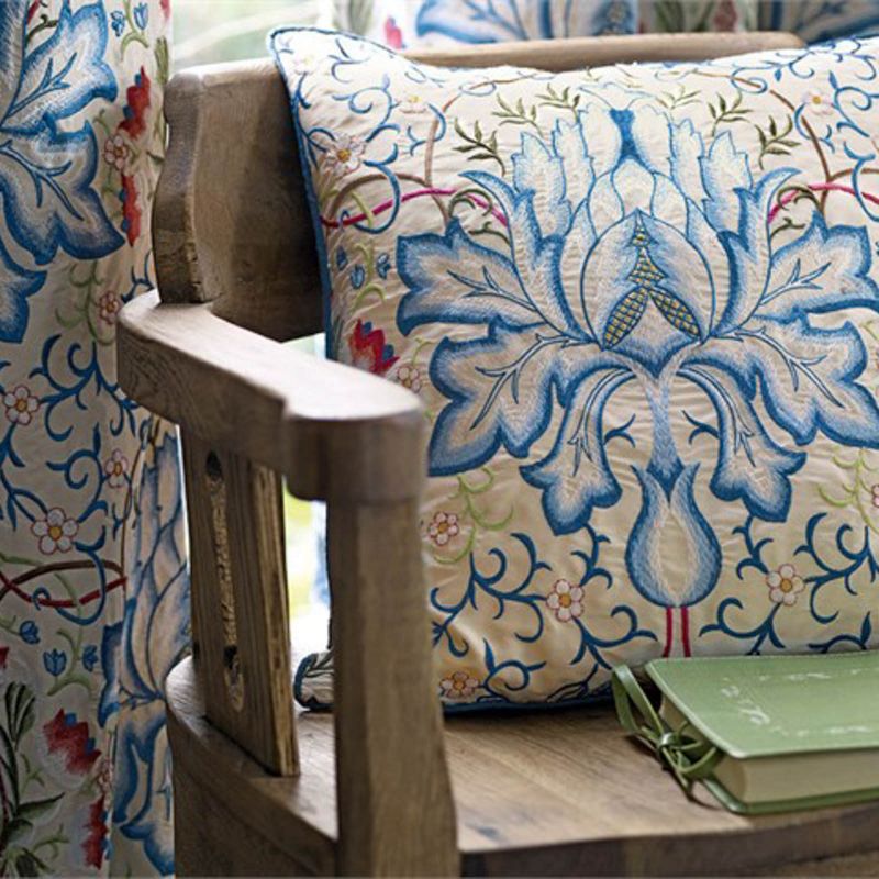 Artichoke Embroidery Fabric - Soft Gold/Cream - Morris & Co - 234544 - Premier Wallcovering