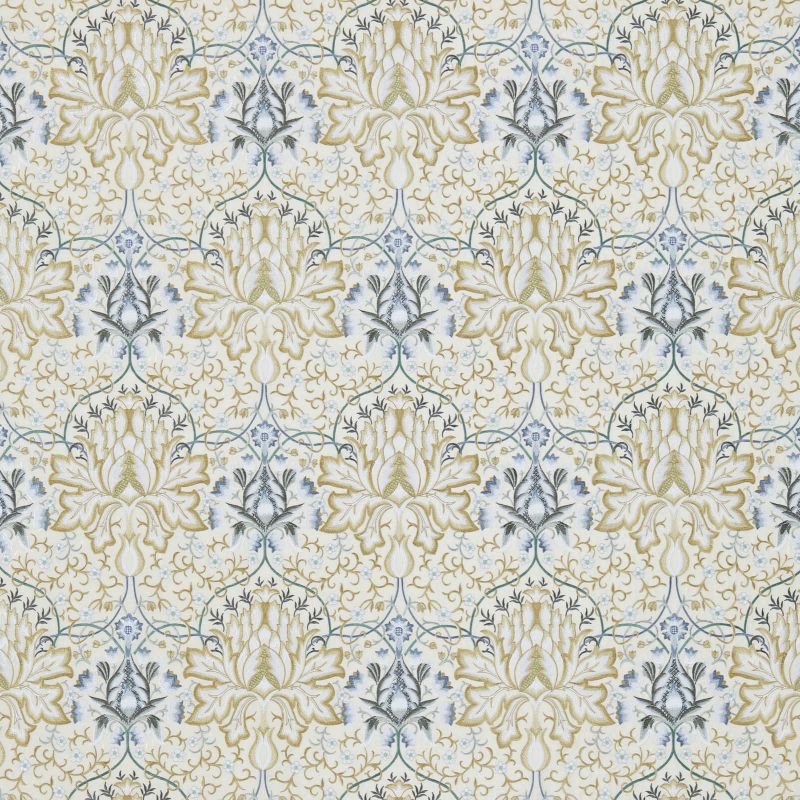 Artichoke Embroidery Fabric - Soft Gold/Cream - Morris & Co - 234544 - Premier Wallcovering