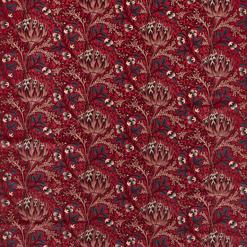Artichoke Velvet Fabric - Barbed Berry - Morris & Co - 227001 - Premier Wallcovering