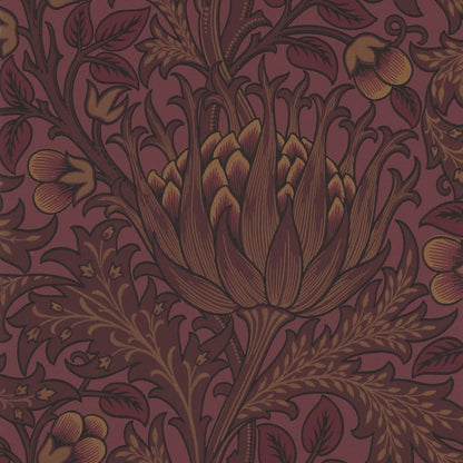 Artichoke Wallpaper - Wine - 210355 - Morris & Co - Premier Wallcovering
