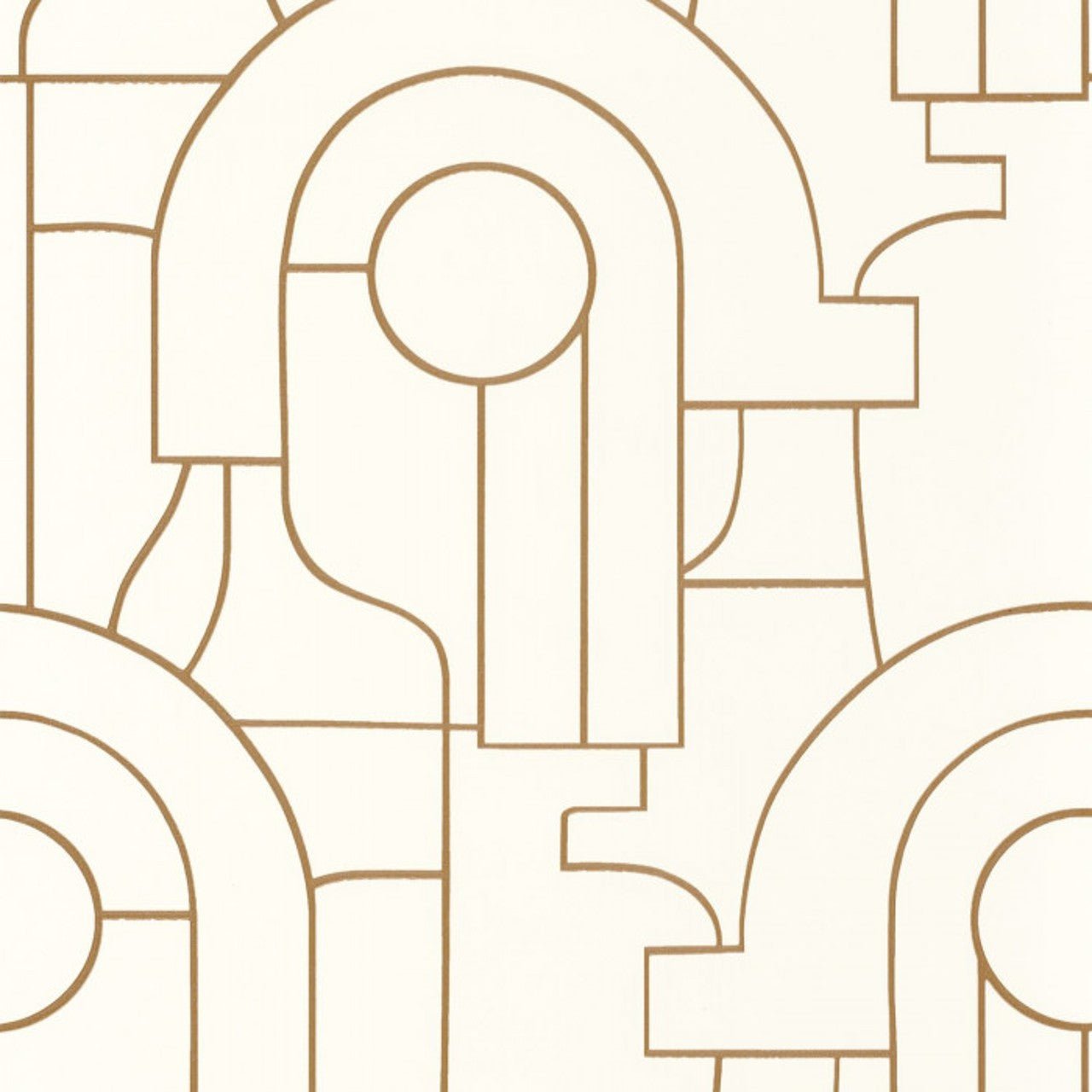 Arty Iconic Wallpaper - Camel - Casadeco - 88410313 - Premier Wallcovering