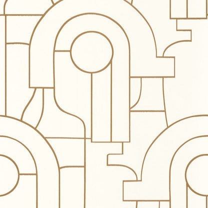 Arty Iconic Wallpaper - Camel - Casadeco - 88410313 - Premier Wallcovering