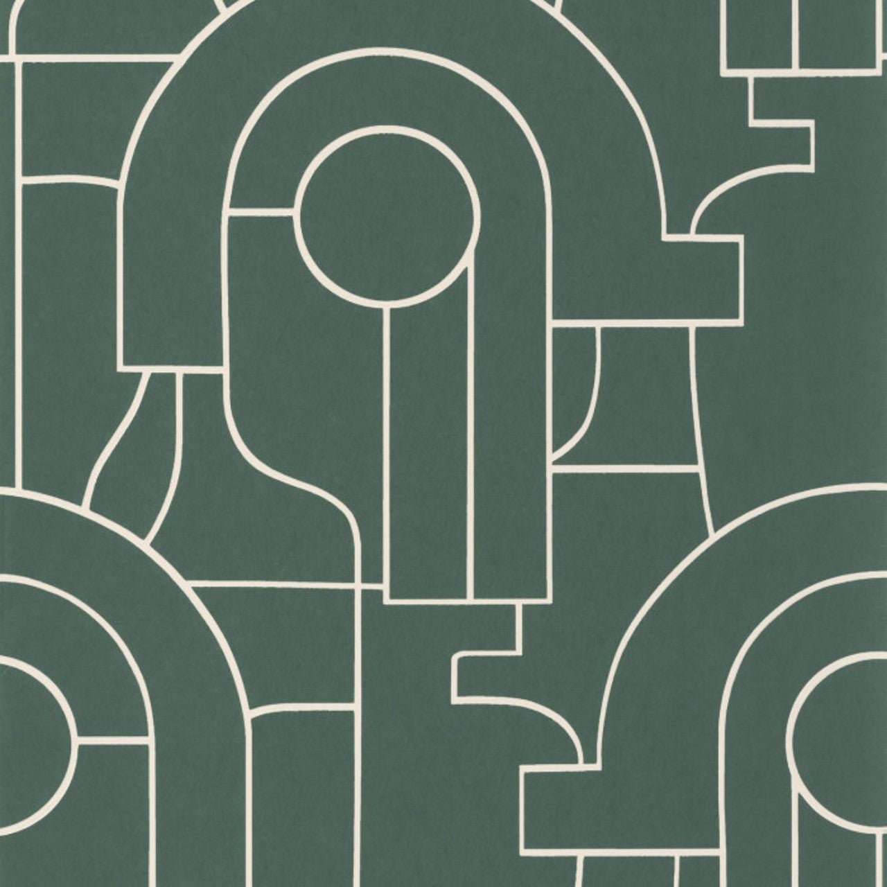 Arty Iconic Wallpaper - Vert Tennis - Casadeco - 88417424 - Premier Wallcovering