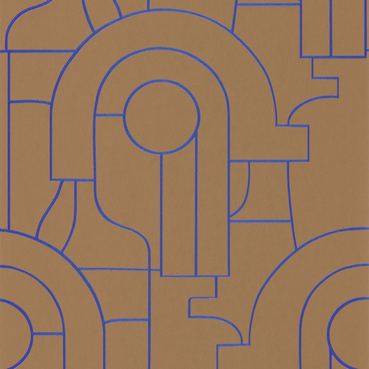 Arty Iconic Wallpaper - Bleu Indigo - Casadeco - 88412519 - Premier Wallcovering