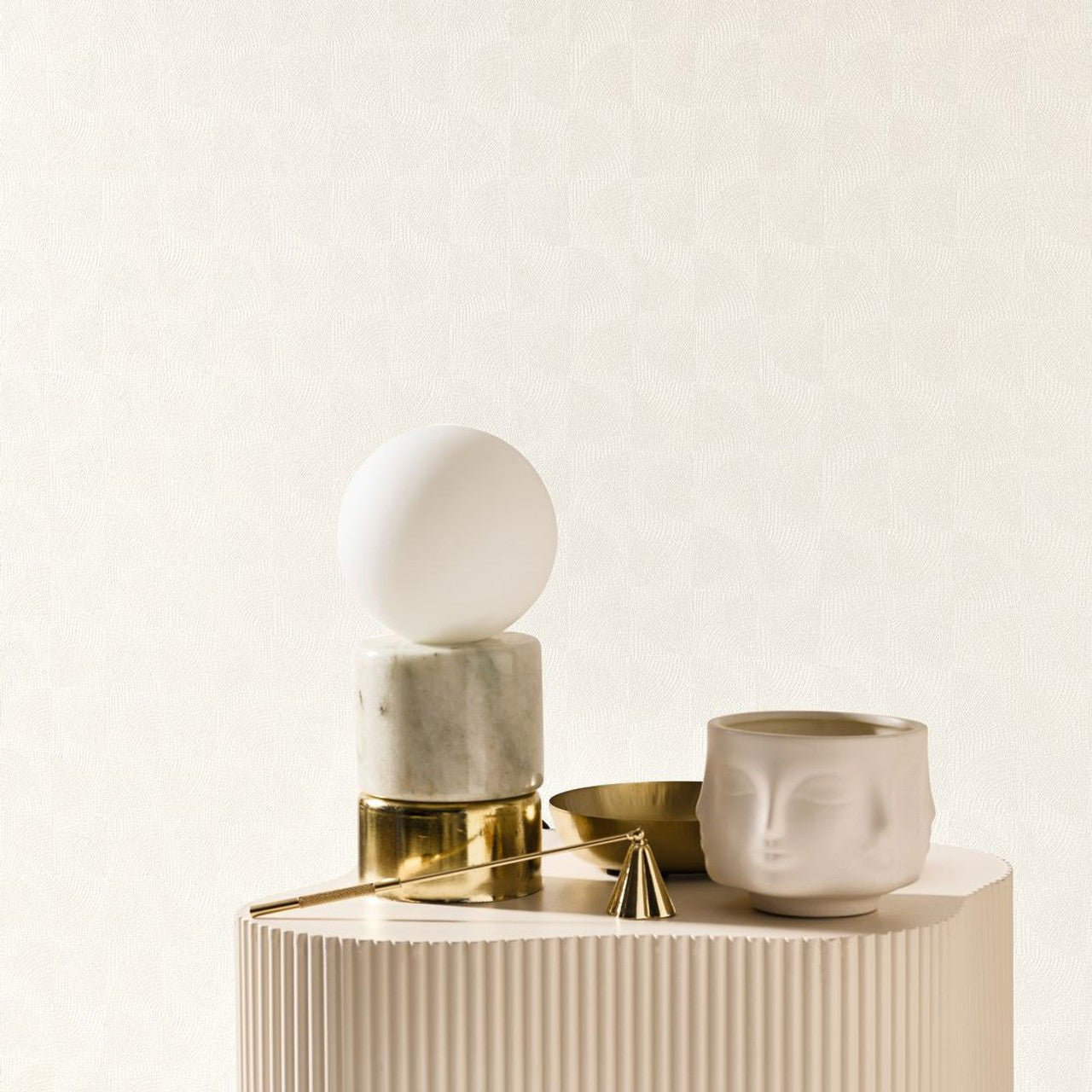 Asterios Solaris Wallpaper - Blanc Craie - Casadeco - 201880028 - Premier Wallcovering