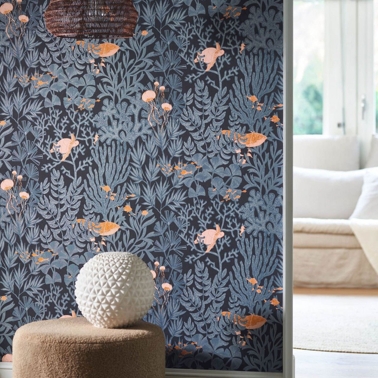 Atlantide Voyage Onirique Wallpaper - Blanc And Bleu Outremer - Casadeco - 87231654 - Premier Wallcovering