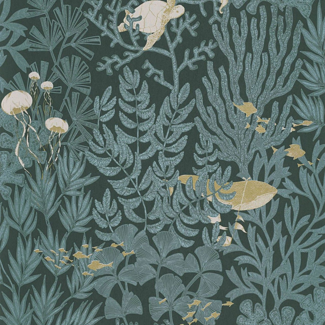 Atlantide Voyage Onirique Wallpaper - Vert Kelp - Casadeco - 87237712 - Premier Wallcovering