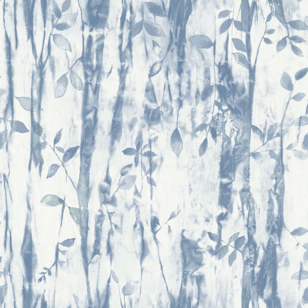 Atmosphere Batik Leaves Wallpaper - Blue - Galerie - G78232 - Premier Wallcovering