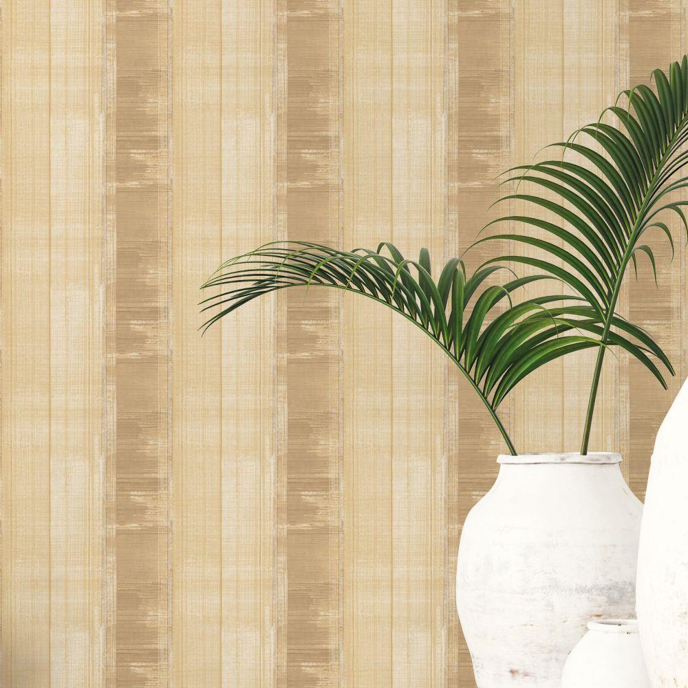 Atmosphere Sublime Stripe Wallpaper - Ochre - Galerie - G78273 - Premier Wallcovering