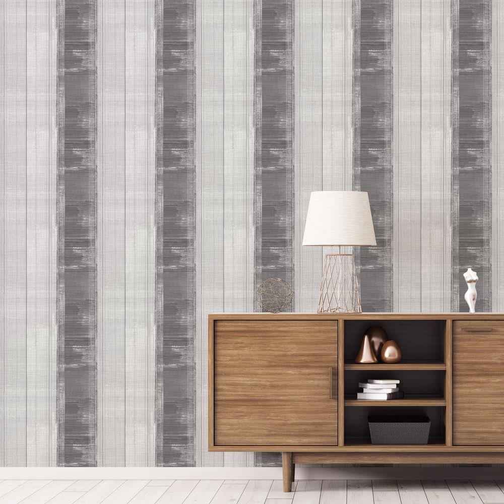 Atmosphere Sublime Stripe Wallpaper - Dark Grey - Galerie - G78271 - Premier Wallcovering