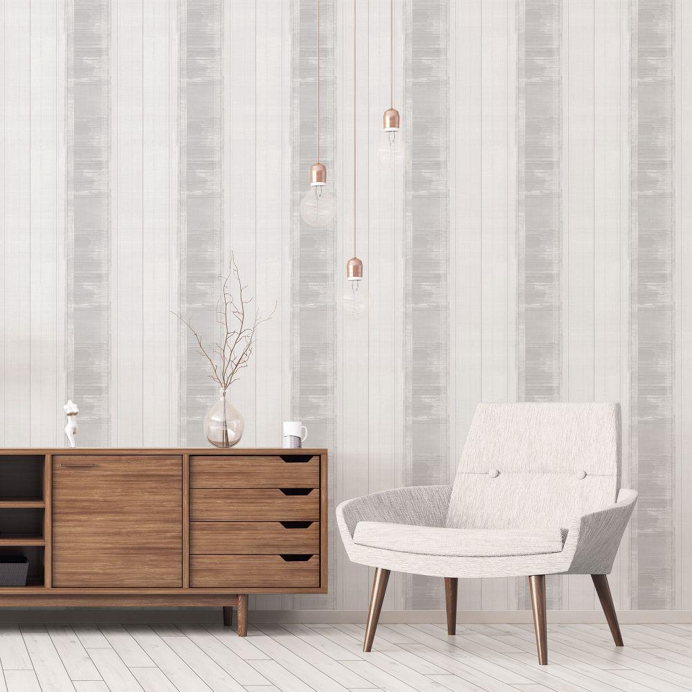 Atmosphere Sublime Stripe Wallpaper - Grey - Galerie - G78272 - Premier Wallcovering