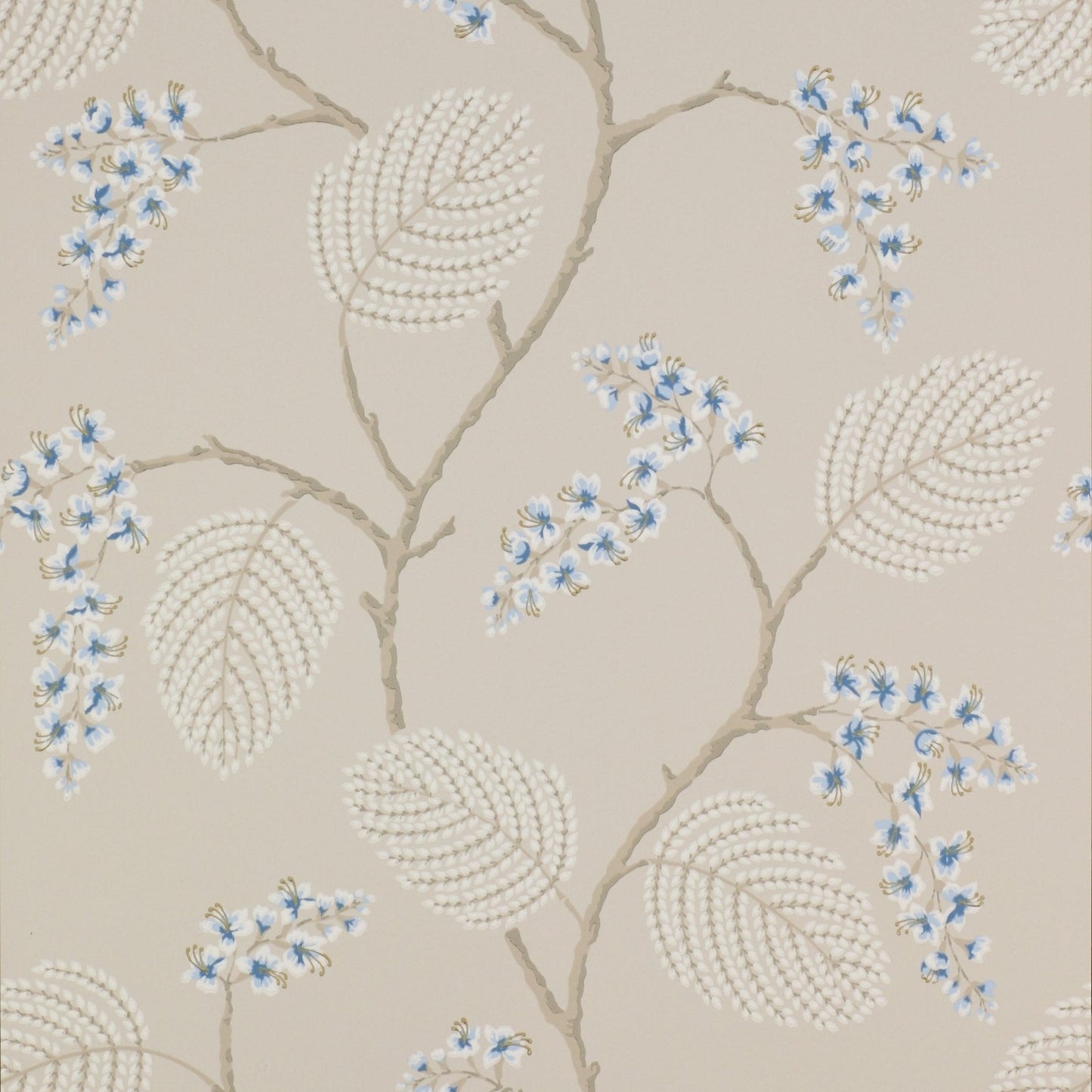 Atwood Wallpaper - Blue/Beige - Colefax & Fowler - 07141/06 - Premier Wallcovering