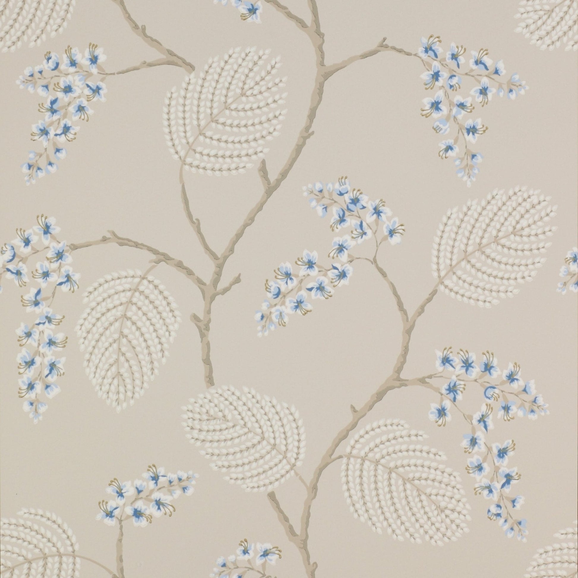 Atwood Wallpaper - Blue/Beige - Colefax & Fowler - 07141/06 - Premier Wallcovering