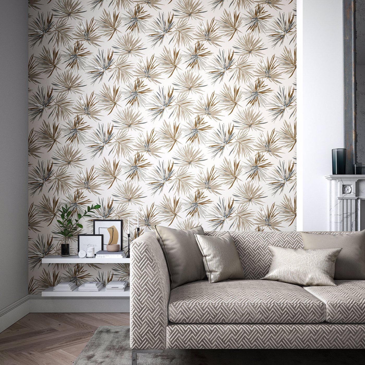 Aucuba Wallpaper - Bronze/Sediment/Pearl - Harlequin - HM7W112746
