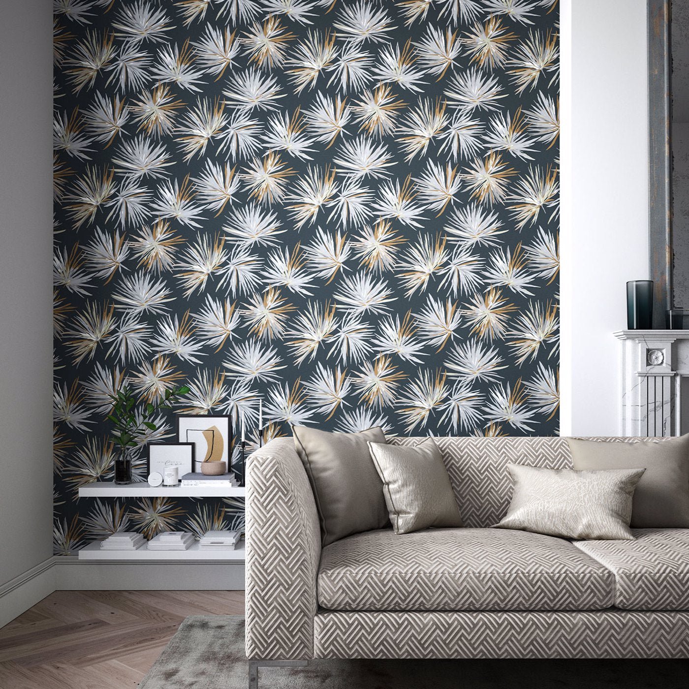 Aucuba Wallpaper - Slate/Bronze/Topaz - Harlequin - HM7W112744