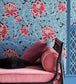 Aurora Wallpaper - Cerise & Cerulean Blue on Midnight - 116/1004 - Cole & Son - Premier Wallcovering