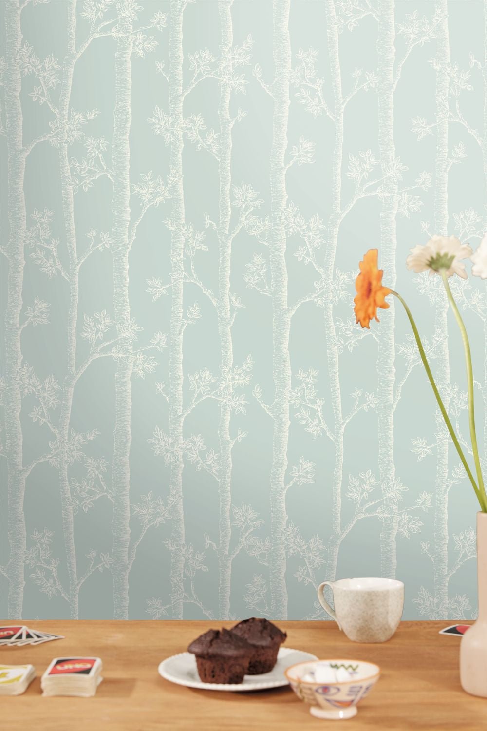 Automne Wallpaper - Bleu Doux - Caselio - 106126060