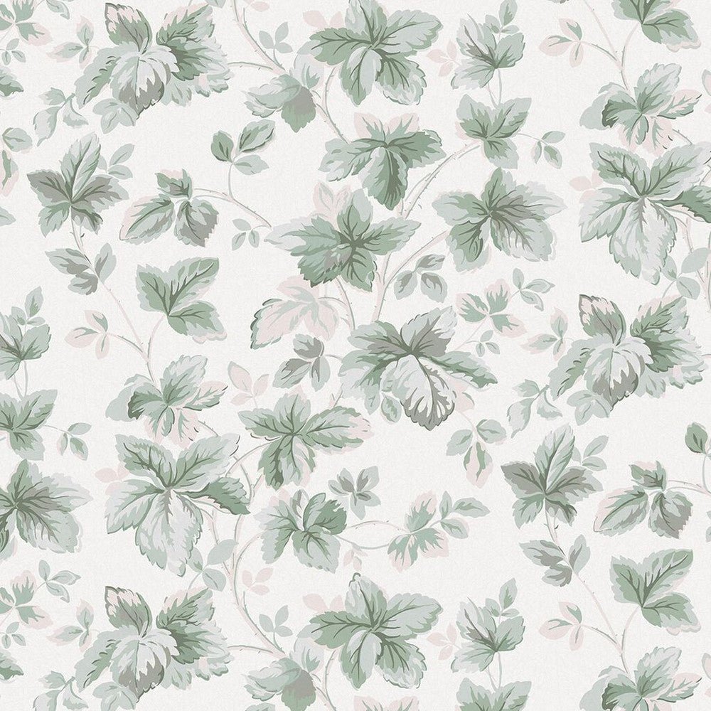 Autumn Leaves Wallpaper - Sage Green - Laura Ashley - 118482 - Premier Wallcovering