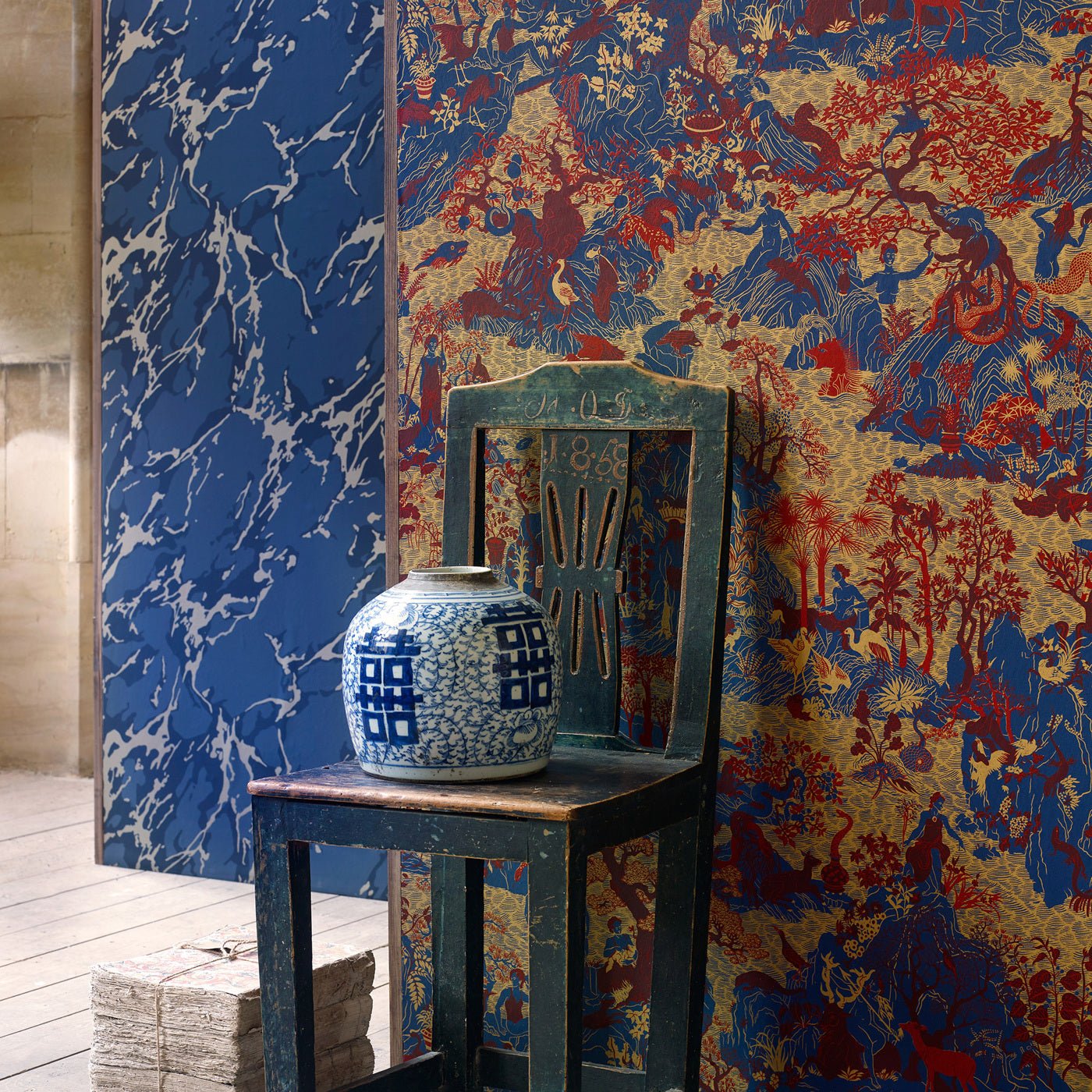 Avalonis Wallpaper - Como Blue / Koi - ZCOT313021 - Zoffany