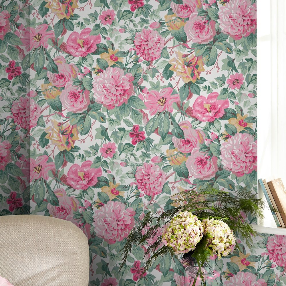 Aveline Wallpaper - Rose - Laura Ashley - 115263 - Premier Wallcovering