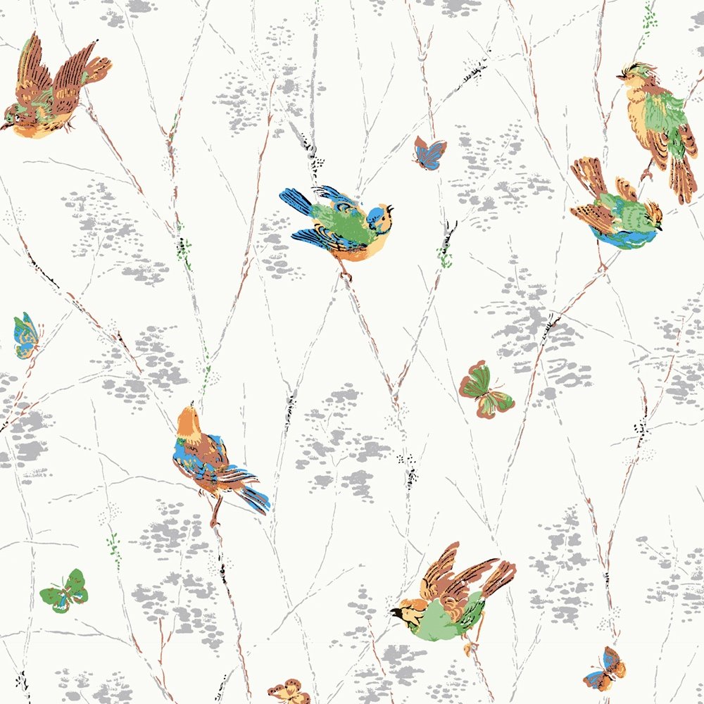 Aviary Wallpaper - Natural - Laura Ashley - 115260 - Premier Wallcovering