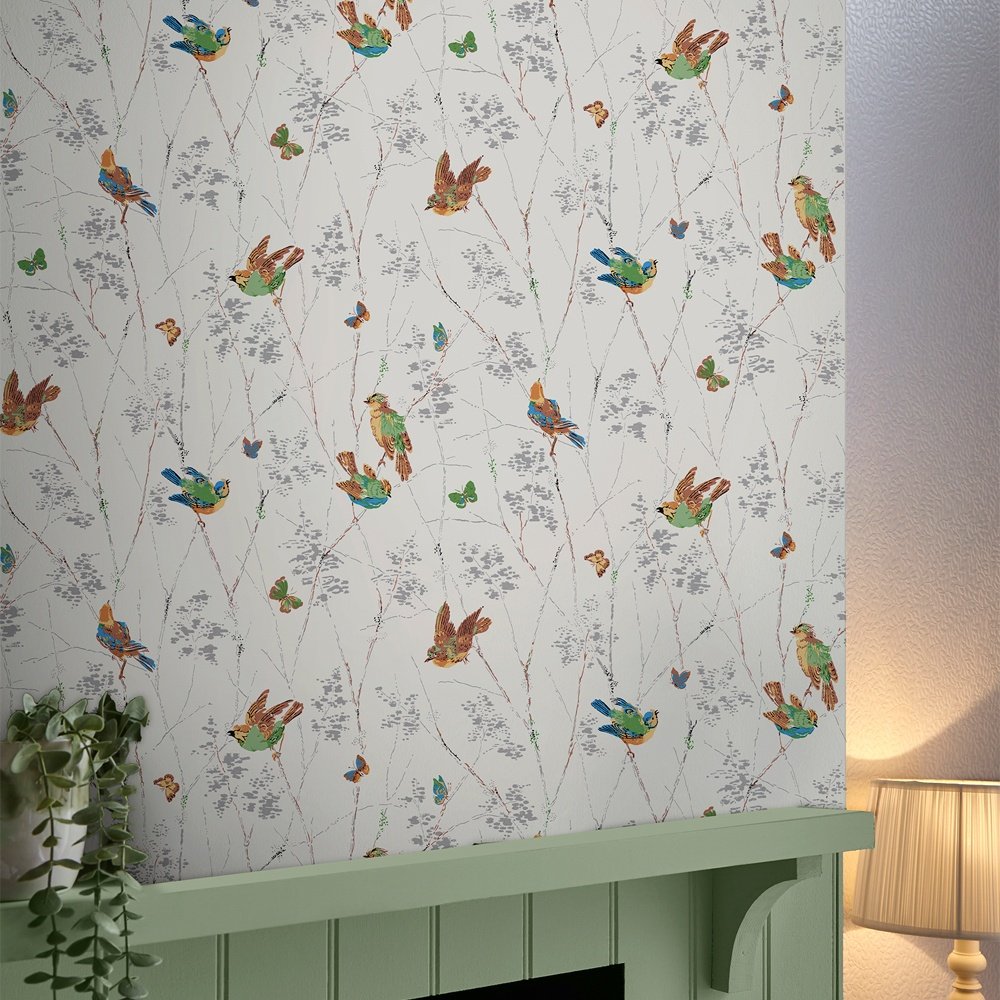 Aviary Wallpaper - Natural - Laura Ashley - 115260 - Premier Wallcovering
