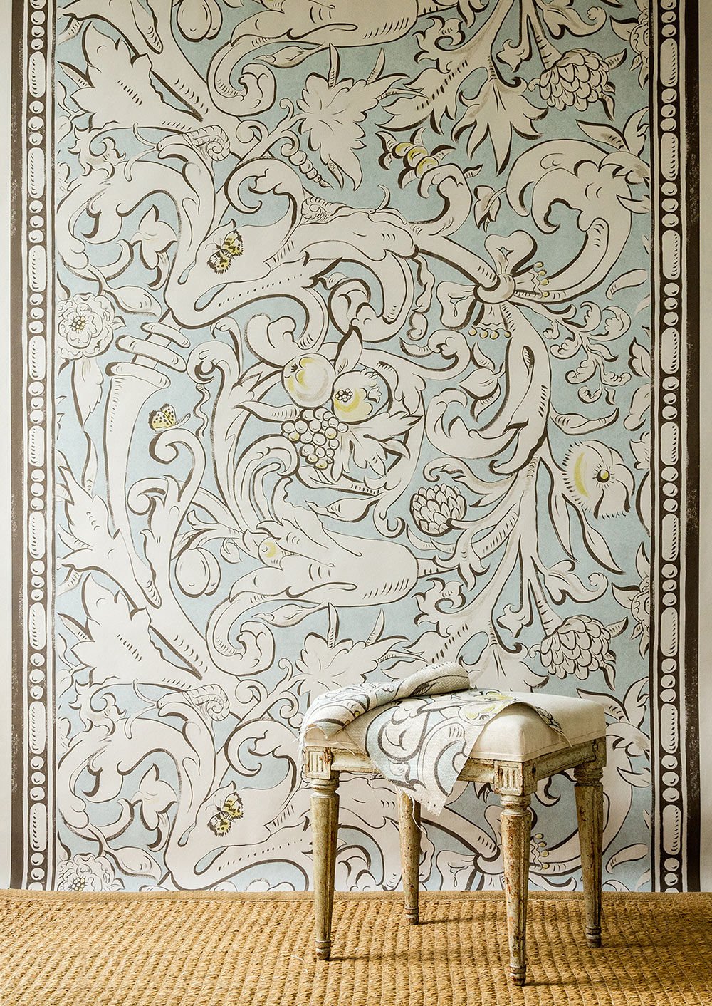 Bacchus Wallpaper - Grigio - Lewis & Wood - Premier Wallcovering