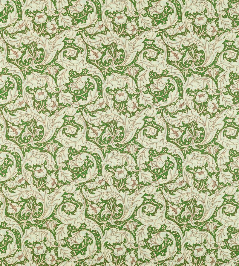 Bachelors Button Fabric - Leaf Green/Sky - Morris & Co - 226986 - Premier Wallcovering
