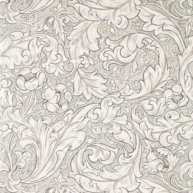 Bachelors Button Wide Width Fabric - Light Grey/Linen - Morris & Co - 227274 - Premier Wallcovering