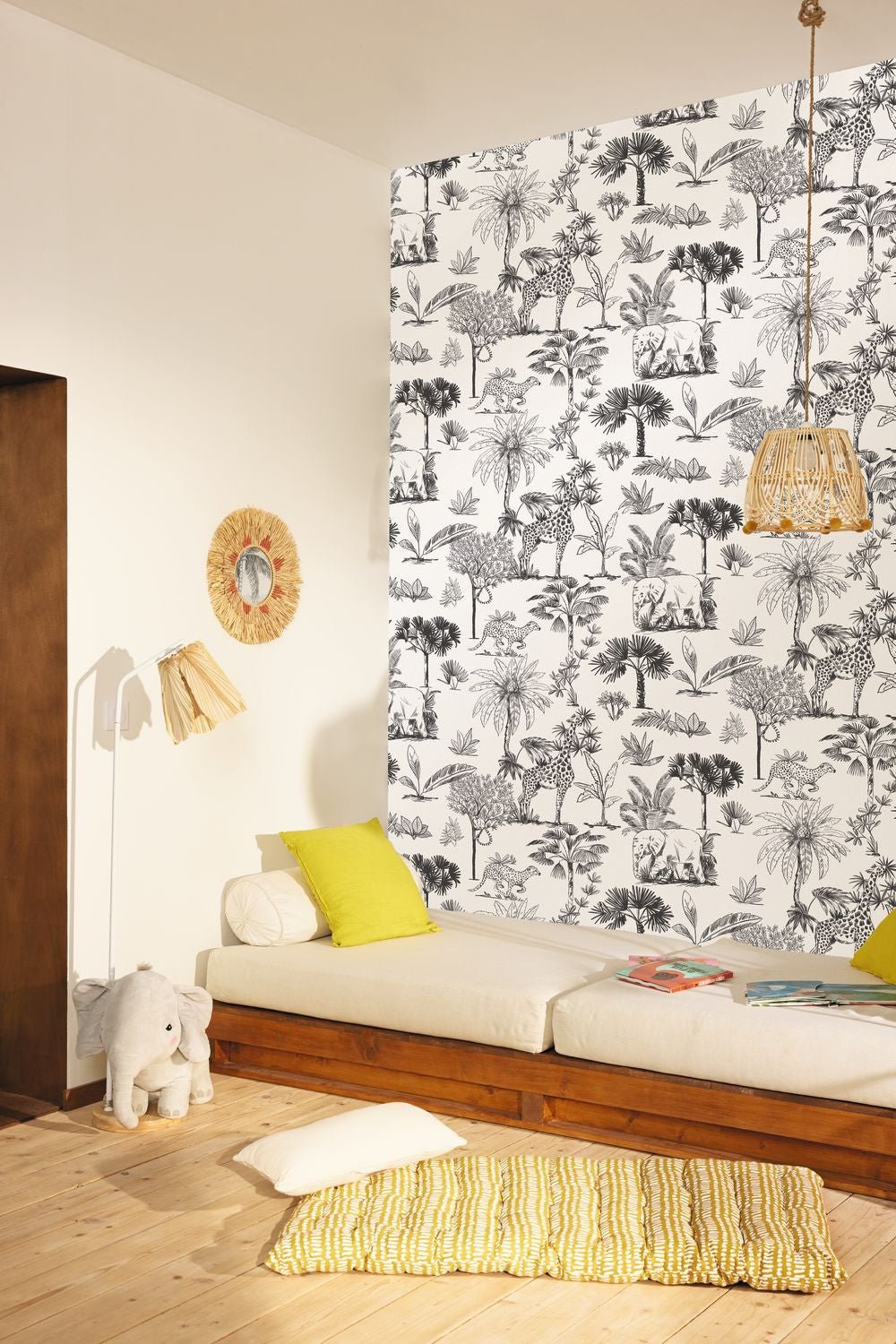 Balade Dans La Savane Wallpaper - Noir Et Blanc - Caselio - 105739090