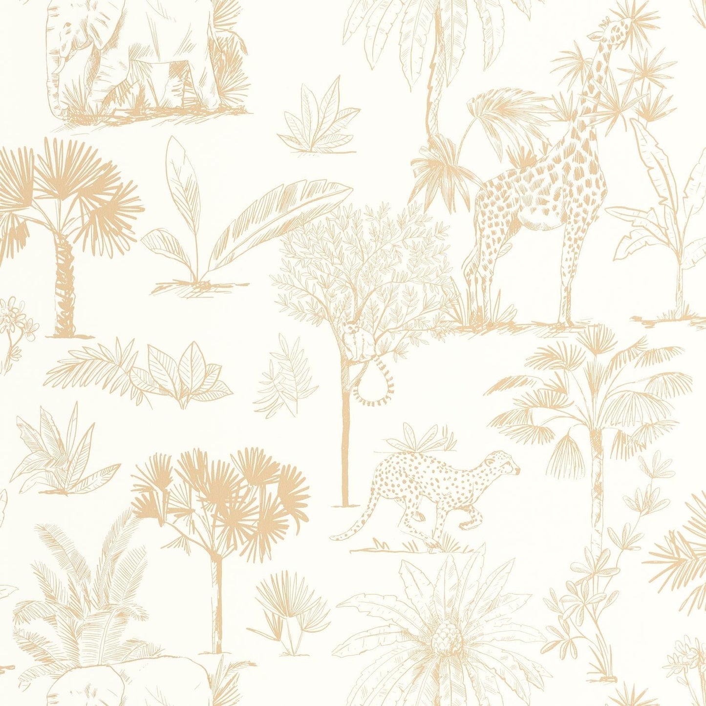 Balade Dans La Savane Wallpaper - Beige - Caselio - 105731010