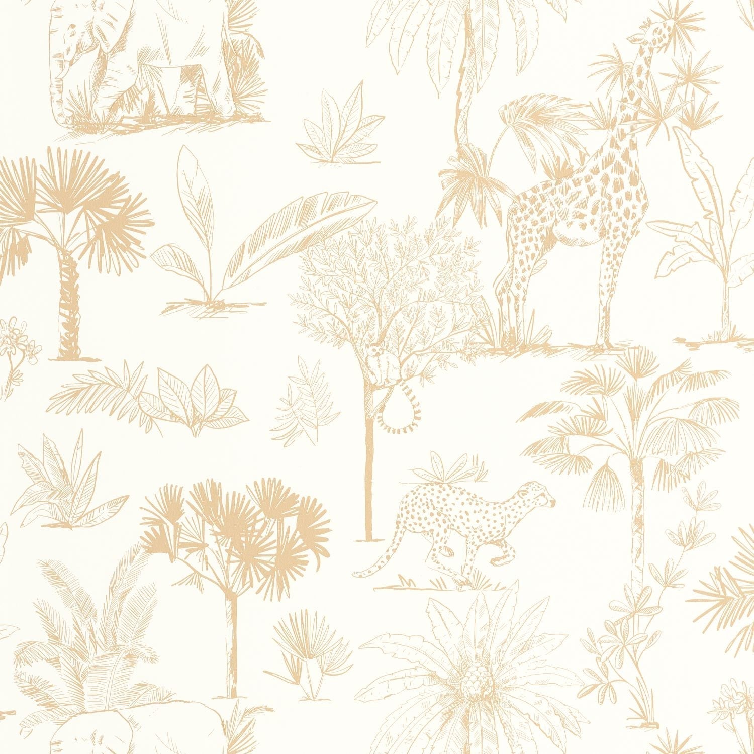 Balade Dans La Savane Wallpaper - Beige - Caselio - 105731010