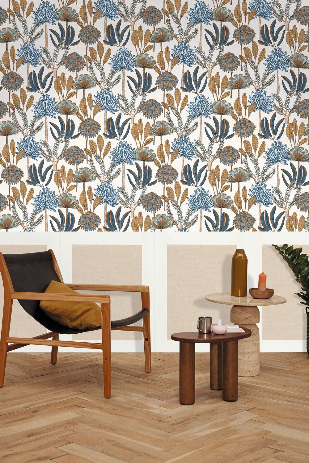 Bali Wallpaper - Bleu Orange - Caselio - 104930637