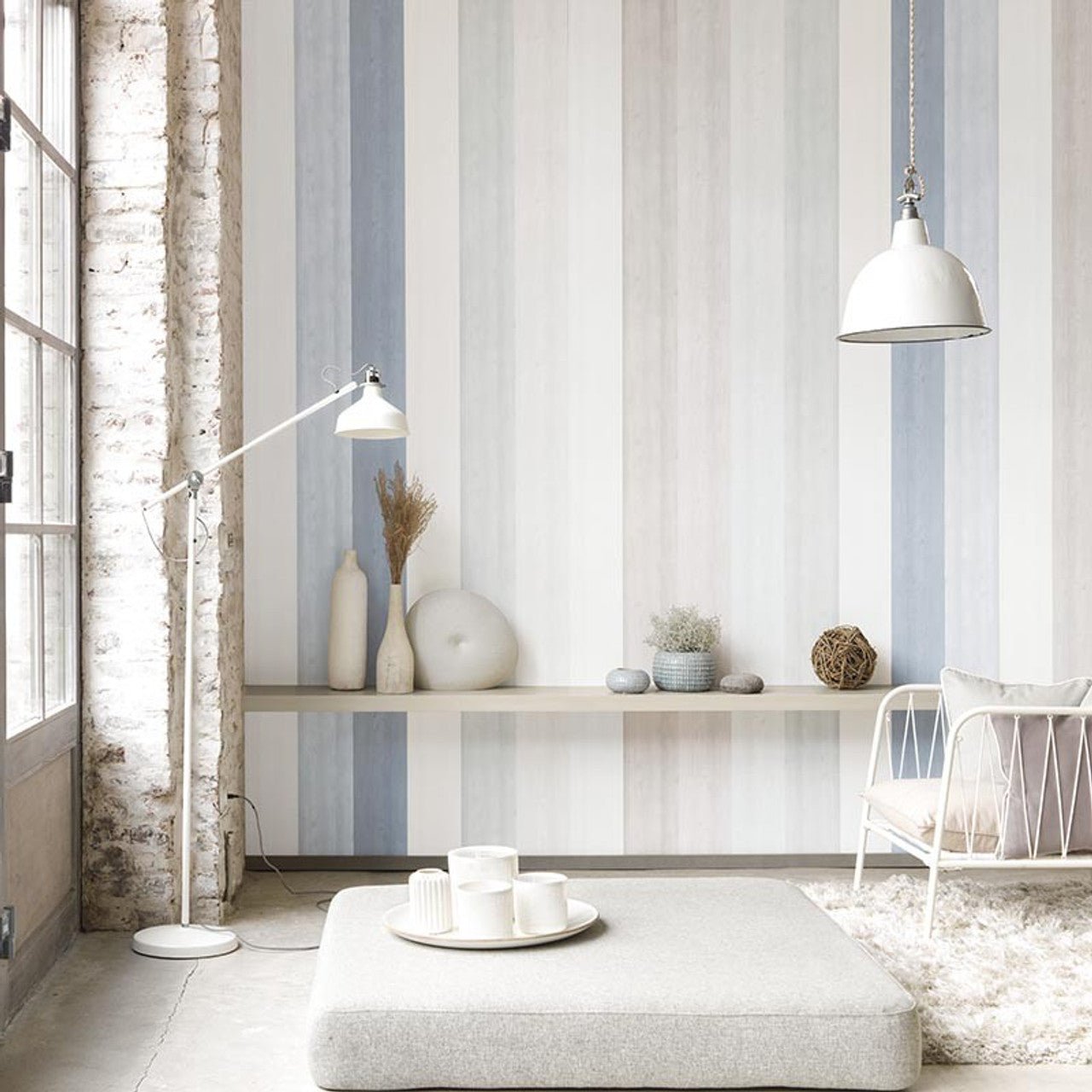 Baltic Bois Les Rayures Wallpaper - Beige - Casadeco - 29241109 - Premier Wallcovering