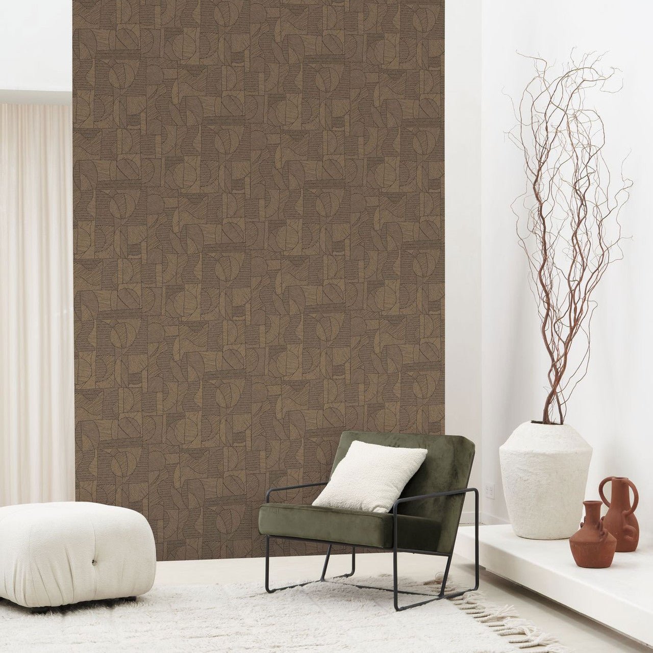 Baman Matera Wallpaper - Or / Noir - Casadeco - 201162707 - Premier Wallcovering