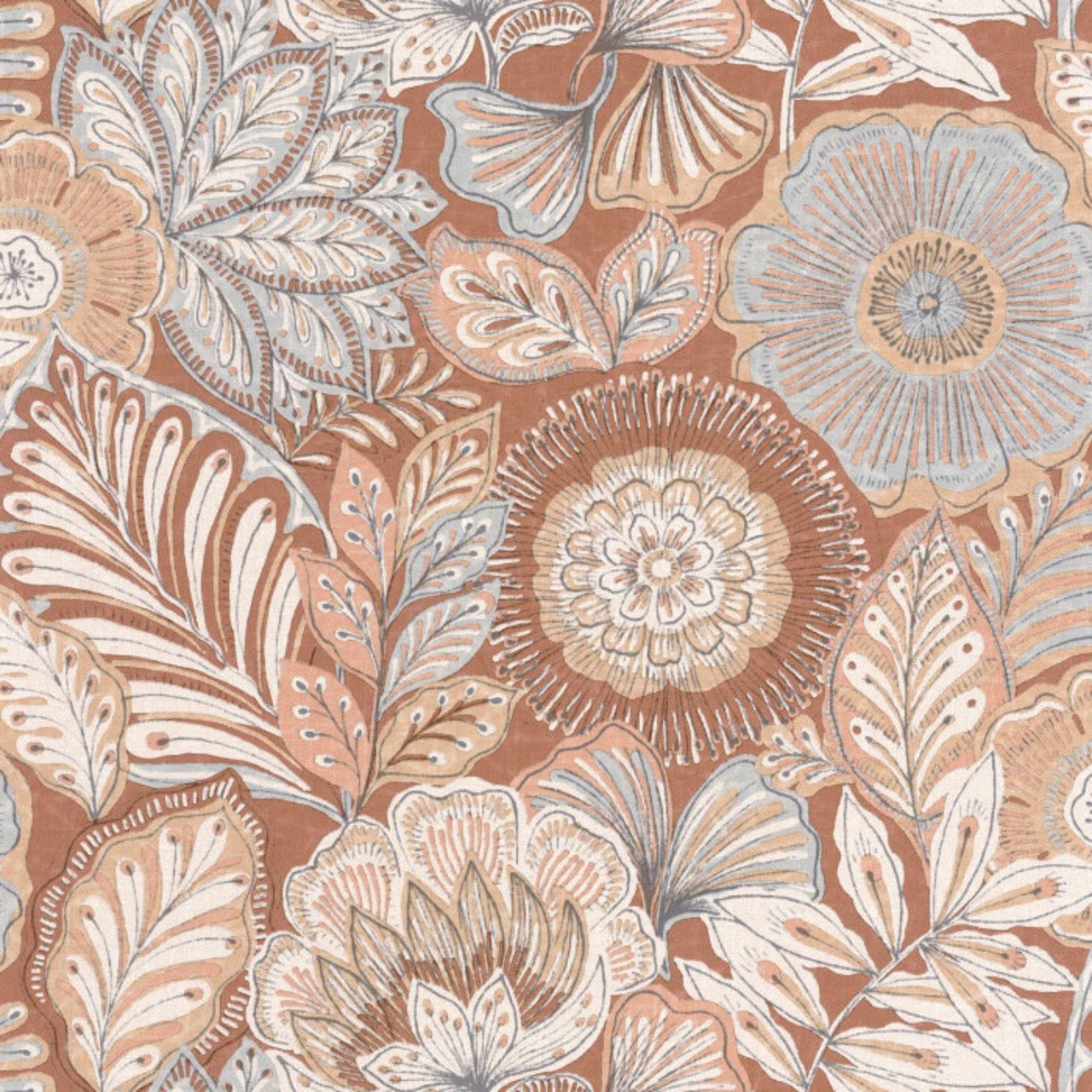 Batik Bali Wallpaper - Terracotta - Casadeco - 88153482 - Premier Wallcovering