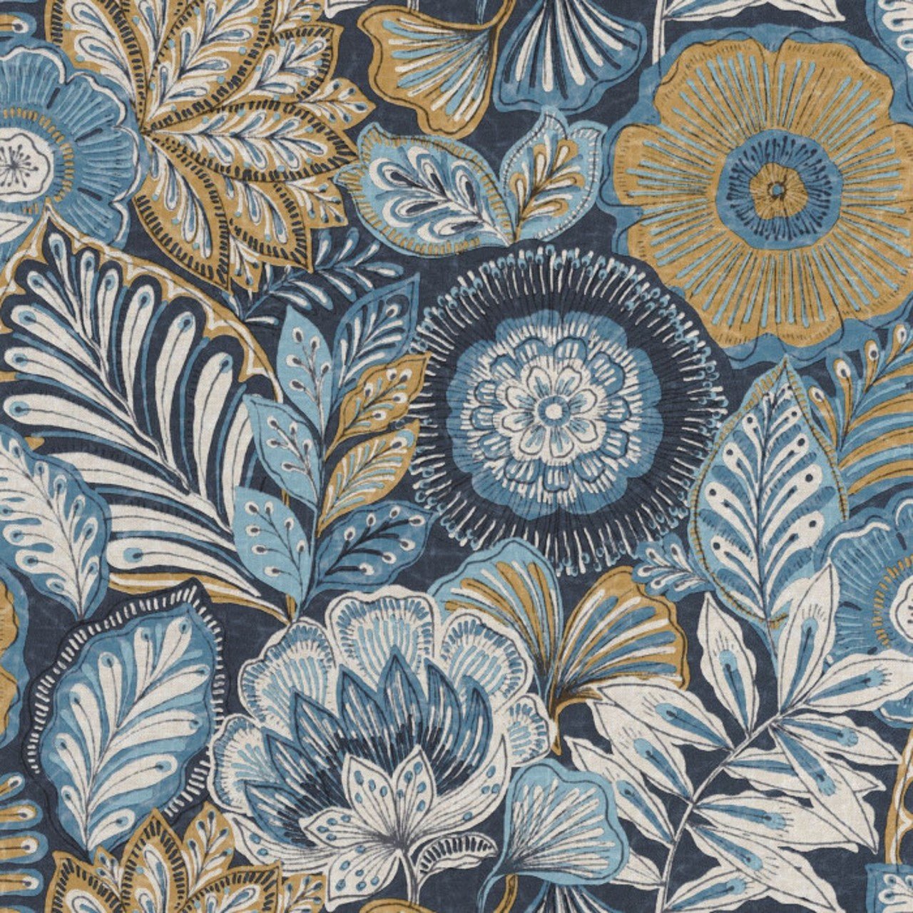 Batik Bali Wallpaper - Bleu Indigo - Casadeco - 88156822 - Premier Wallcovering
